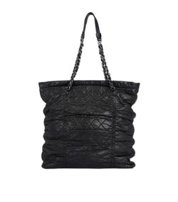 Quilted Sharpei Tote, Lambskin, Black, 11683974(2006-08), 2*